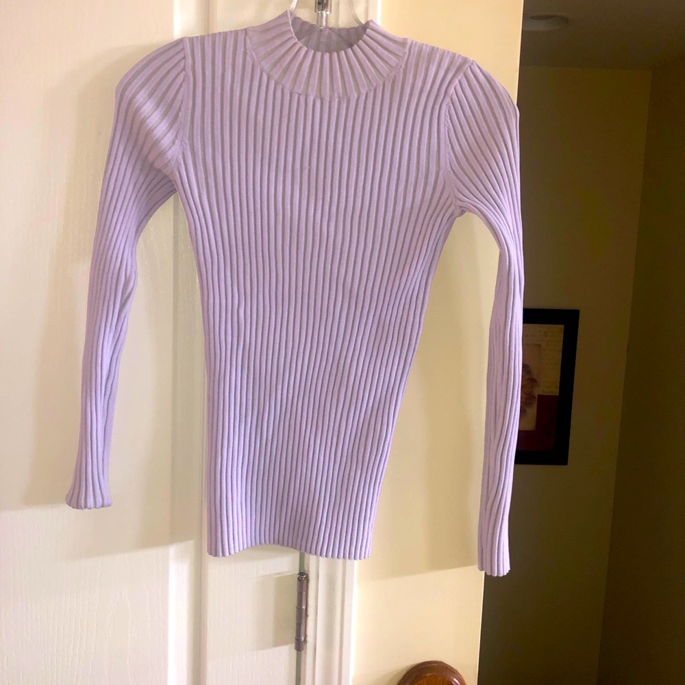 Knit ribbed turtleneck